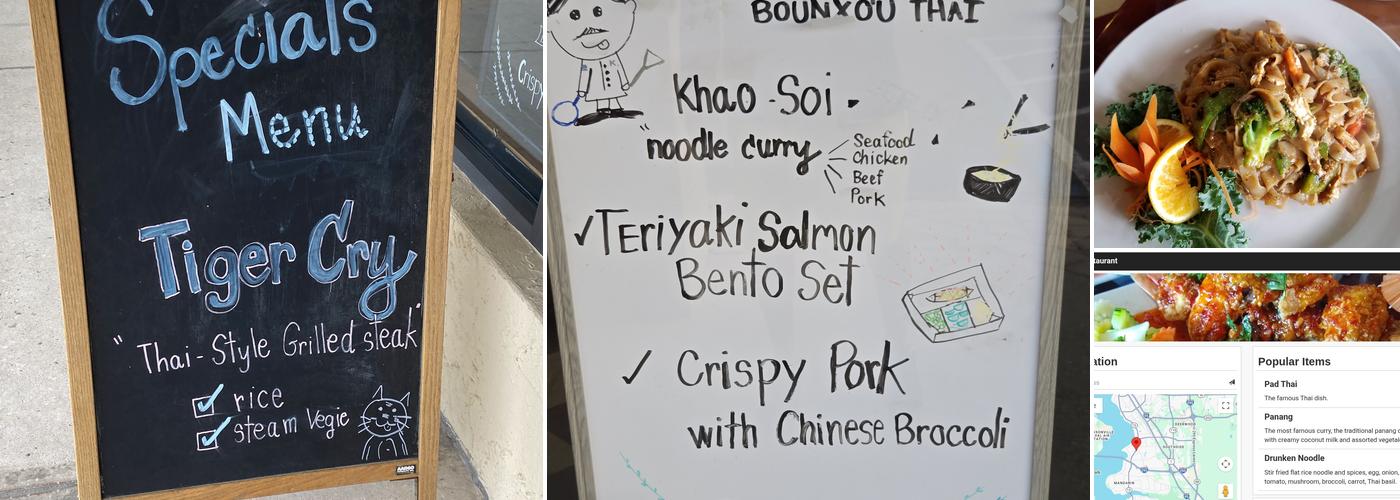 Bounxou Thai Restaurant Menu