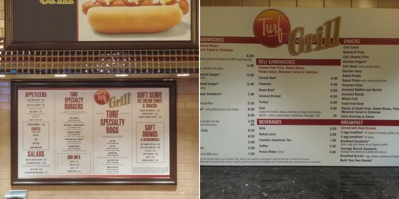 Turf Grill Menu