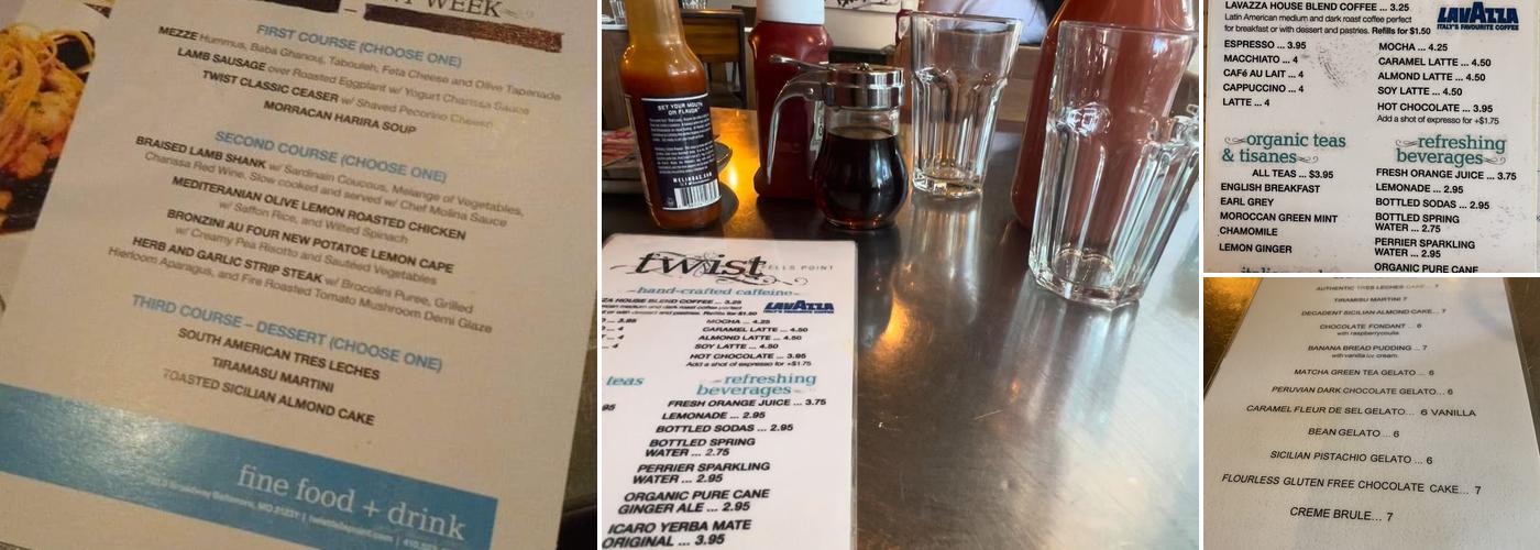 Twist Fells Point Menu