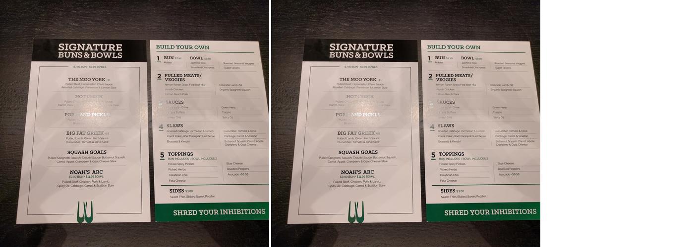 TWO FORKS Menu