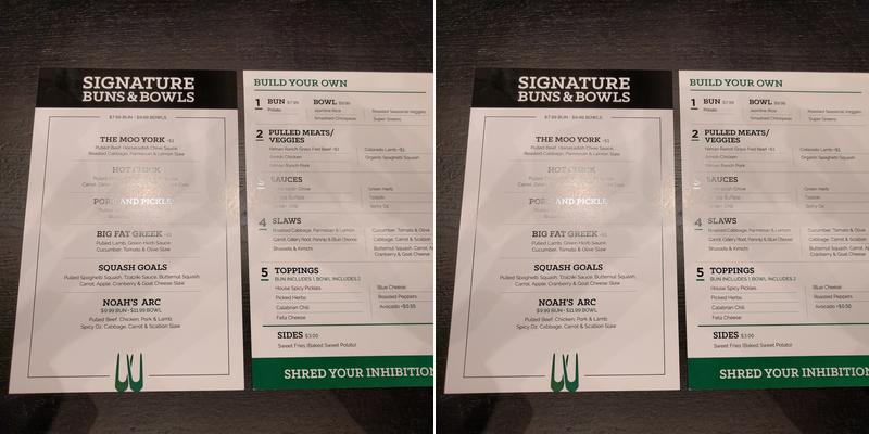 TWO FORKS Menu