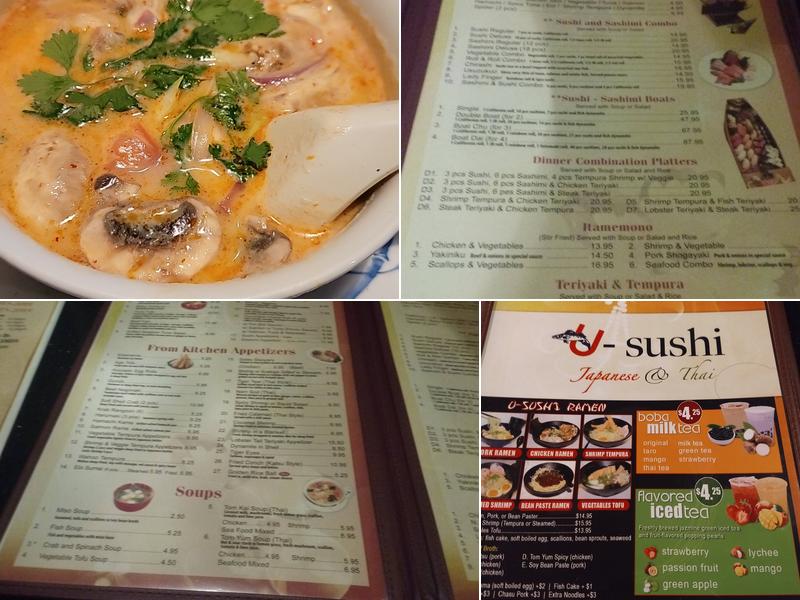 U-Sushi Japanese & Thai Menu