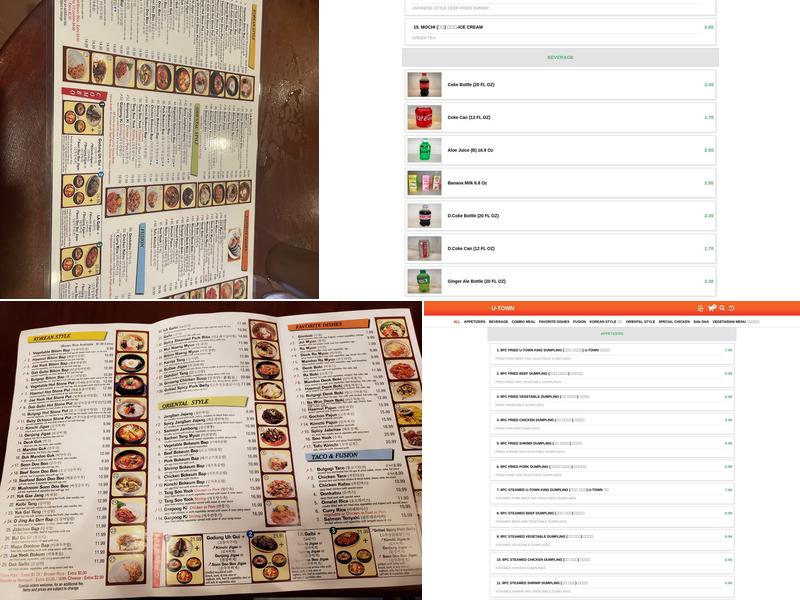 U-Town Menu