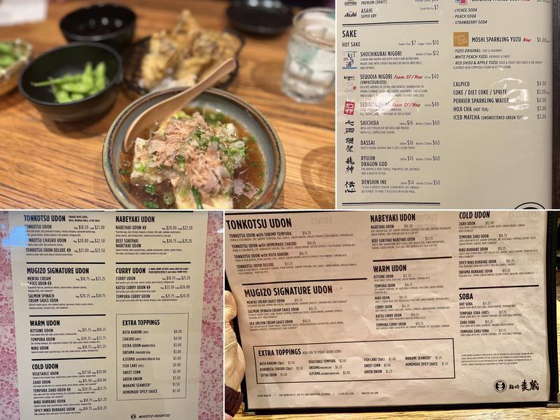 Udon Mugizo Menu