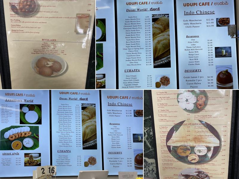 Udupi Cafe Menu