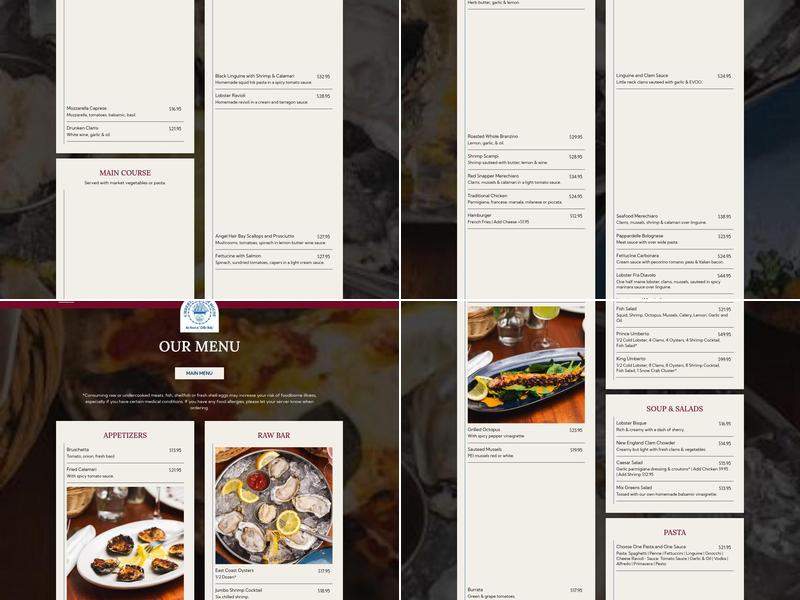 Umbertos Clam House Menu