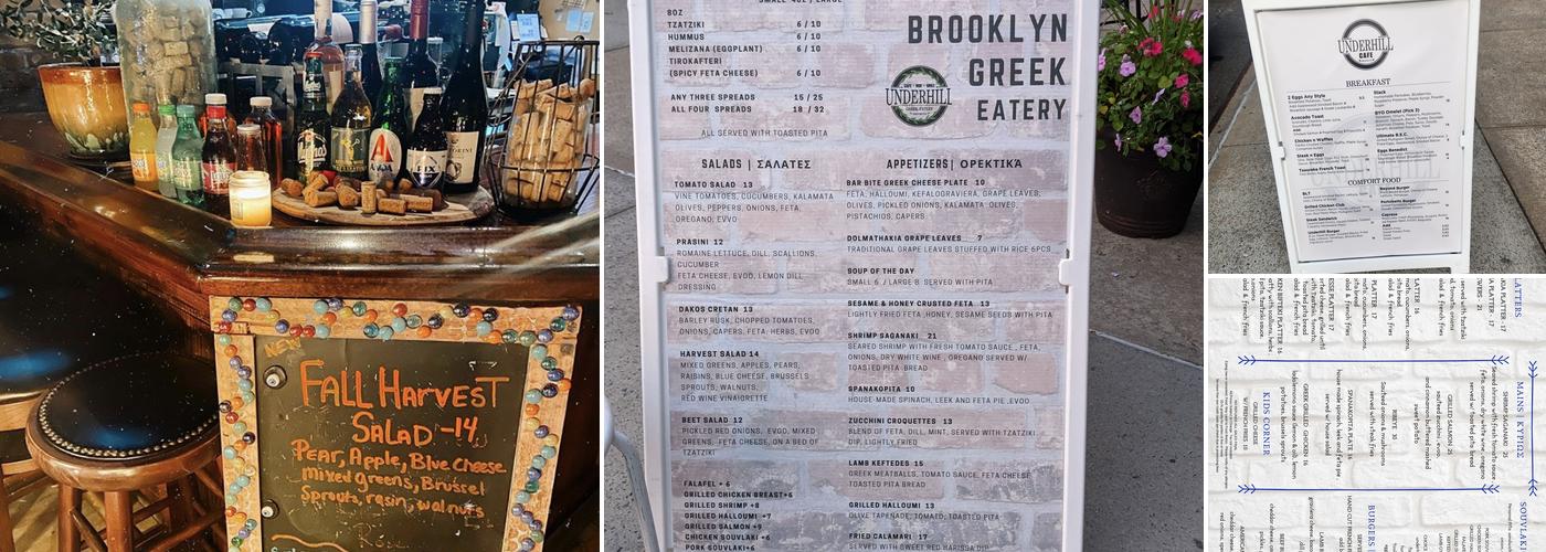Underhill Cafe Brooklyn Menu