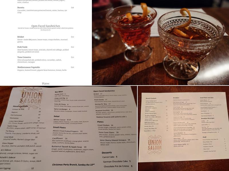 Union Saloon Menu