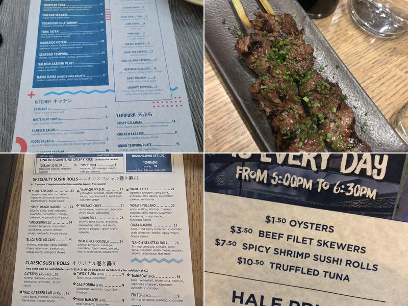 Union Sushi + Barbeque Bar Menu