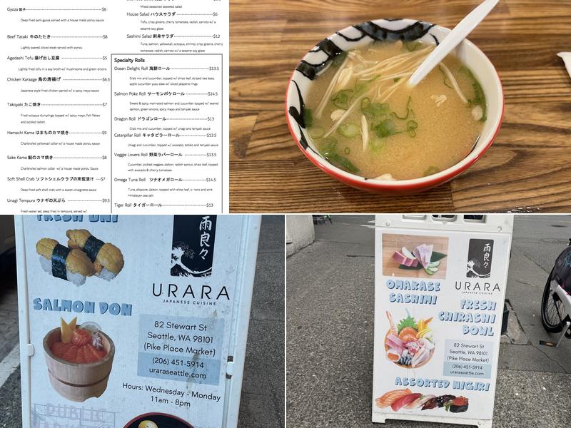 Urara Japanese Cuisine Menu