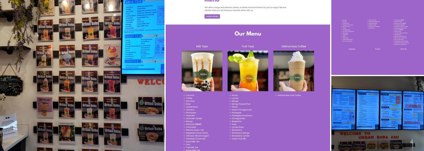 Urban Boba Tea House - ASU Tempe Menu