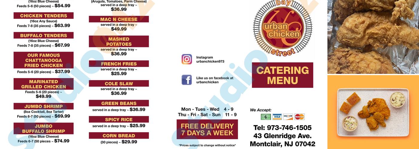Urban Chicken Menu