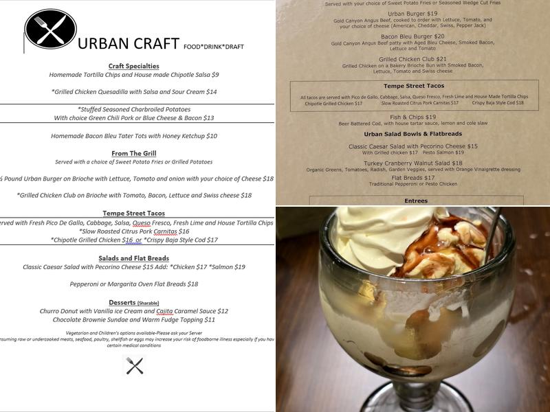 Urban Craft Menu