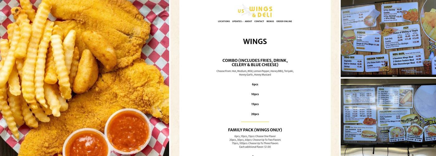 US Wings & Deli- Harbison Menu