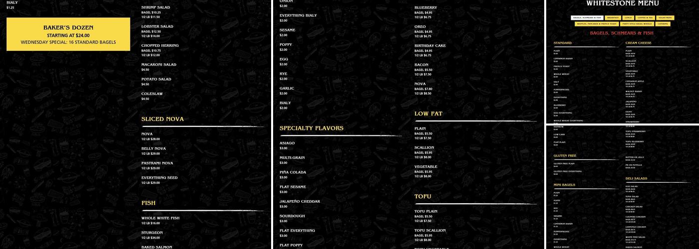 Utopia Bagels Menu