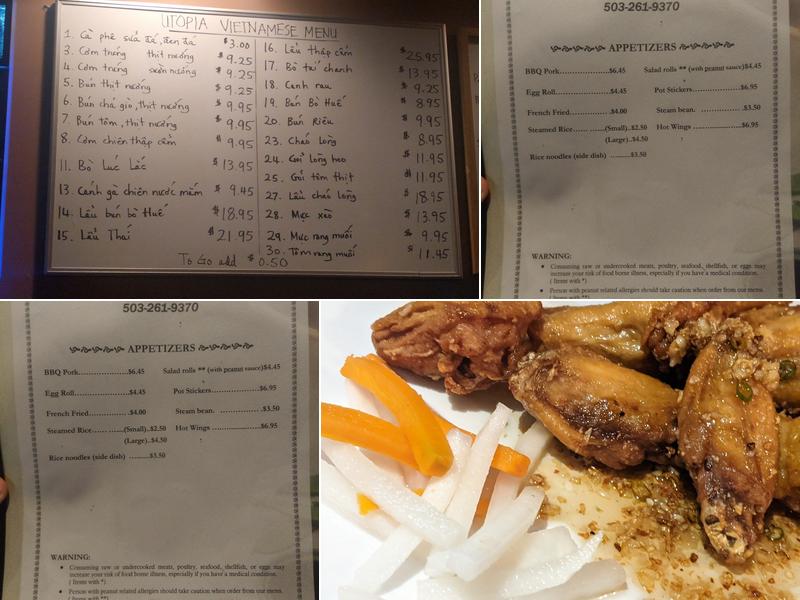 Utopia Restaurant & Lounge Menu