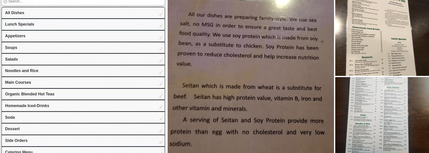 Veggie Fun Menu