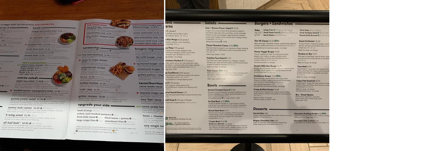 Veggie Grill Menu