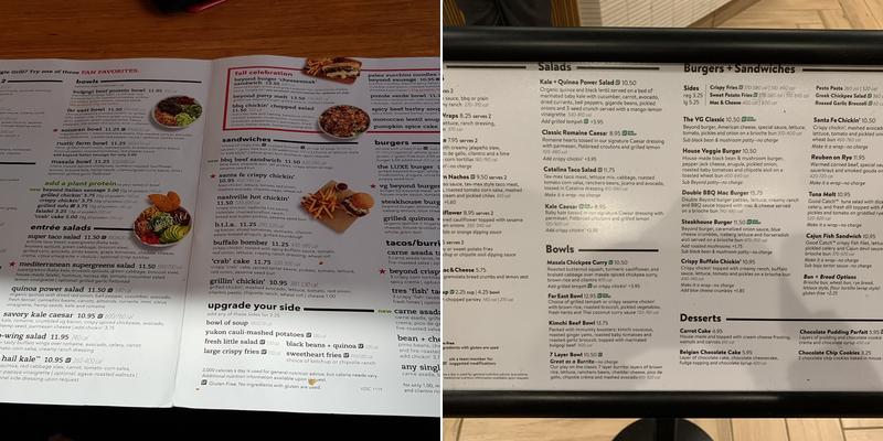 Veggie Grill Menu