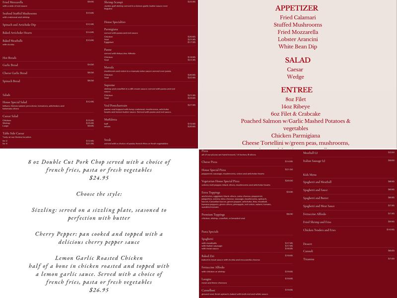 Venezia Menu