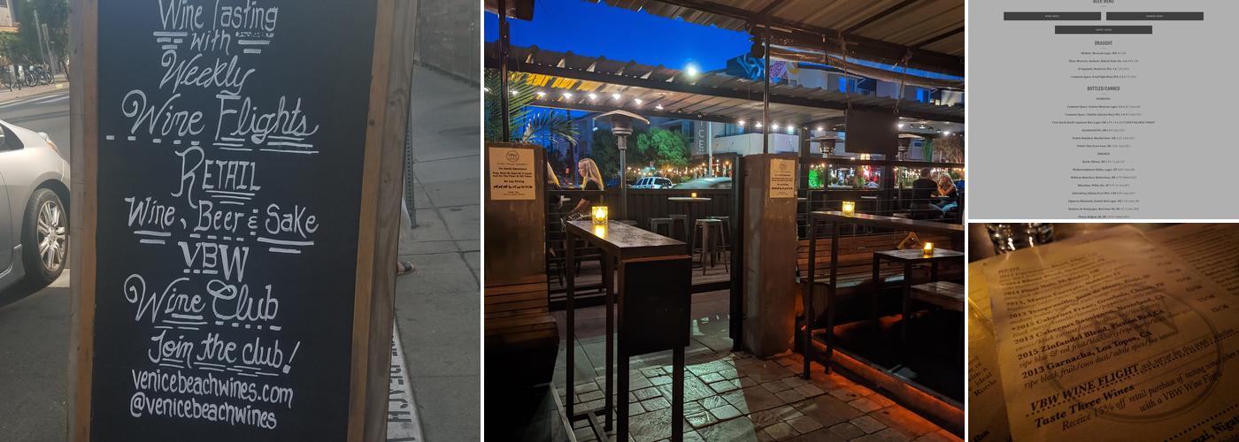 Venice Beach Wines Menu