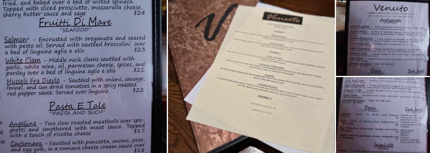 Venuto Menu