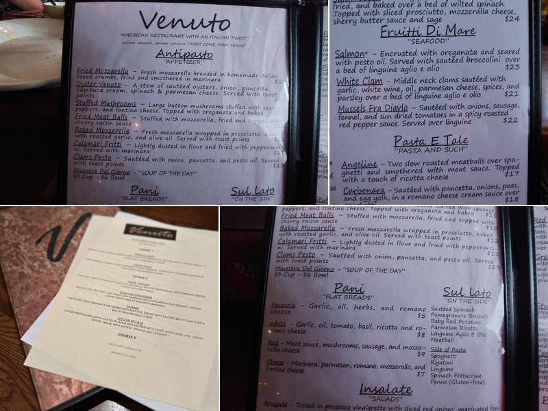 Venuto Menu