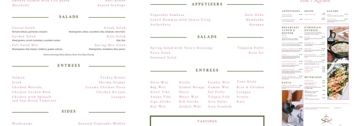 Vera's Kitchen Menu