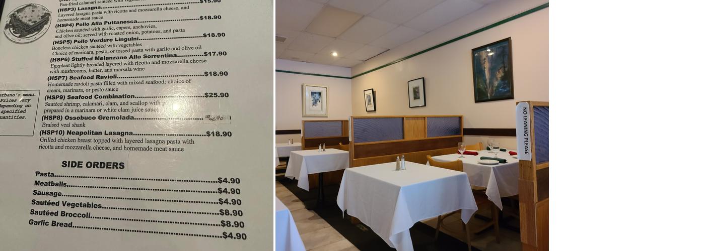 Verbano Ristorante Italiano Menu