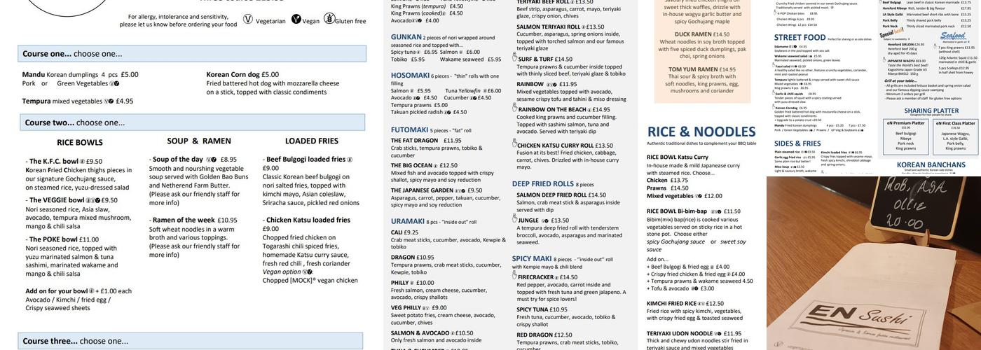 EN Sushi Menu