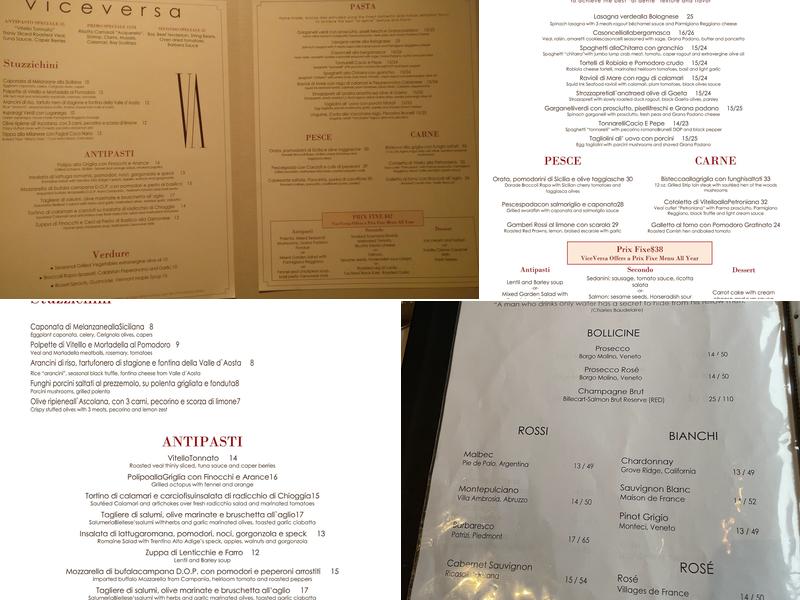 ViceVersa Menu