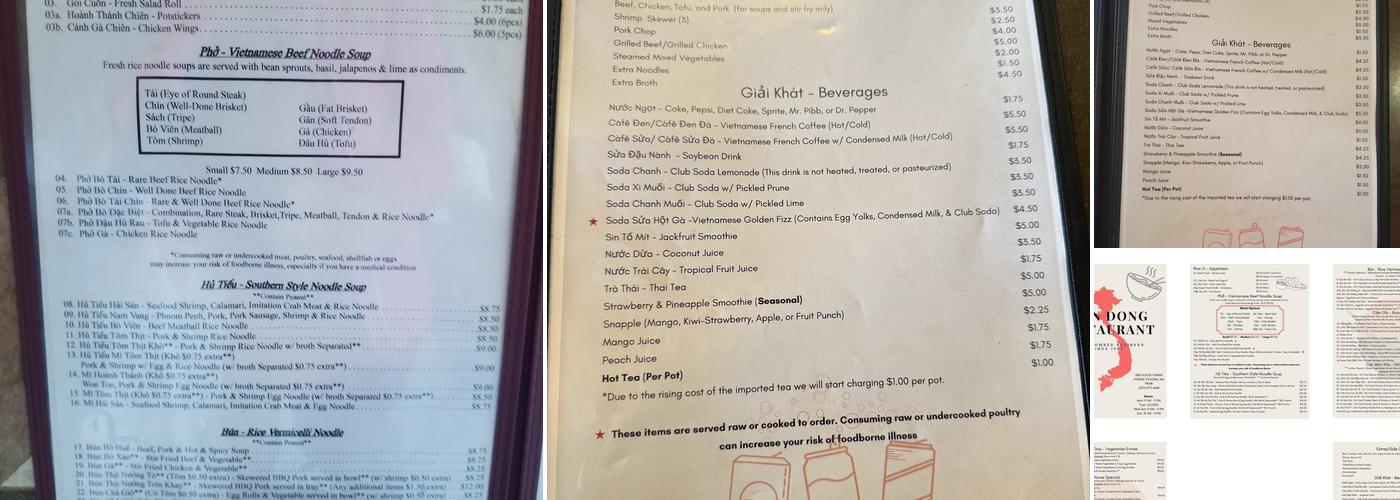 Vien Dong Restaurant Menu