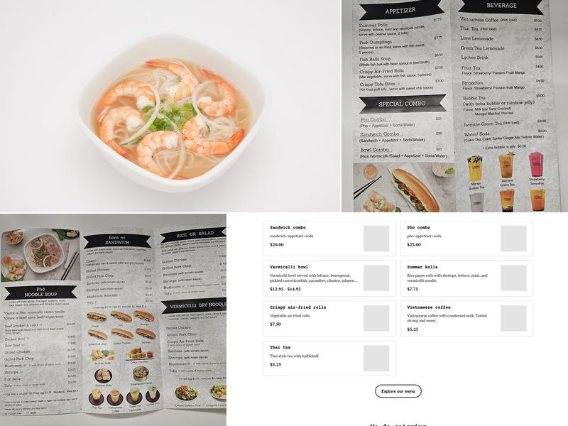 Vietspot Noodle and Sandwich Menu