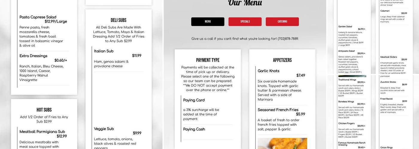 Villa Pizza Durango Menu