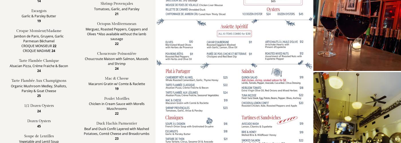 Vin Sur Vingt Wine Bar - NOMAD Menu