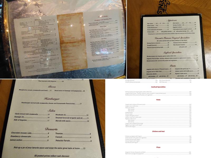 Original Vincent's Menu