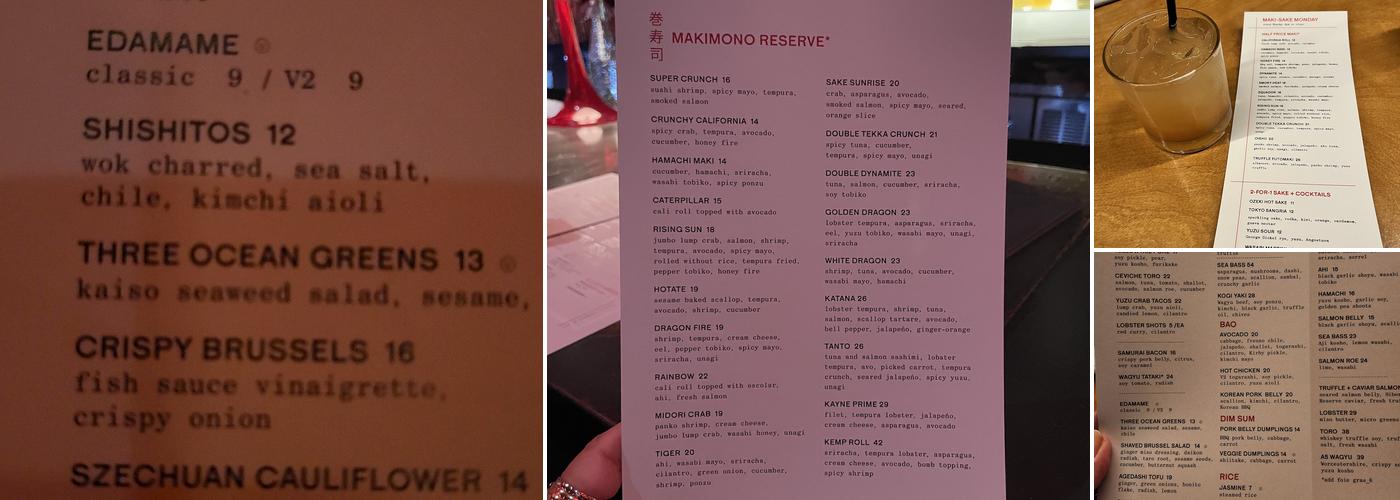 Virago Menu
