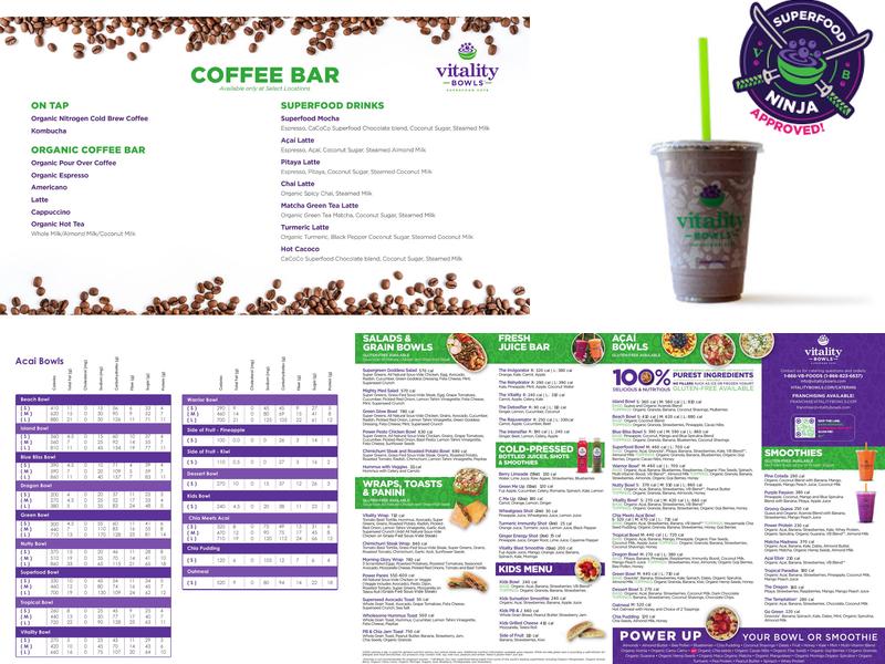 Vitality Bowls Manteca Menu