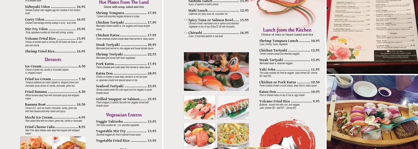 Volcano Sushi Bar Menu