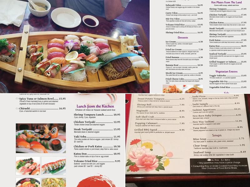 Volcano Sushi Bar Menu