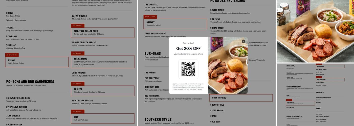 VooDoo BBQ & Grill Menu