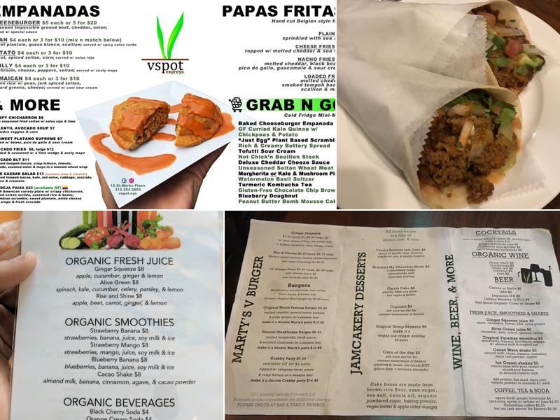 St. Marks Comedy Club Menu