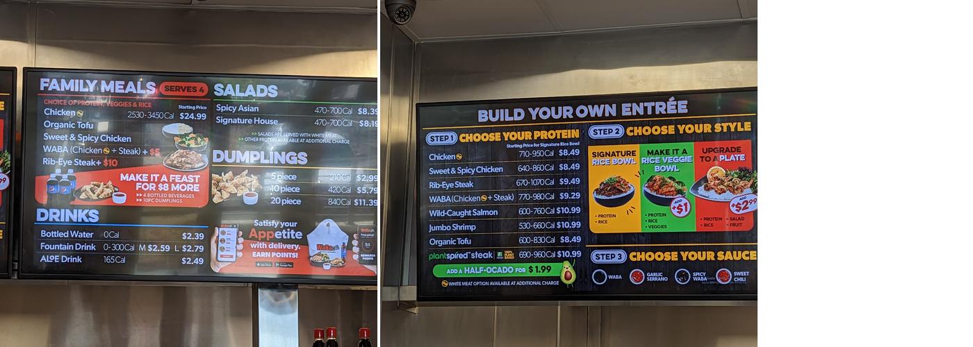 WaBa Grill Menu