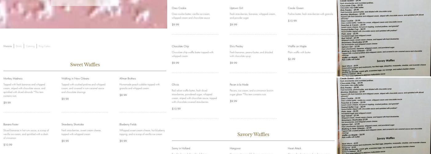 Waffles On Maple Metairie Menu