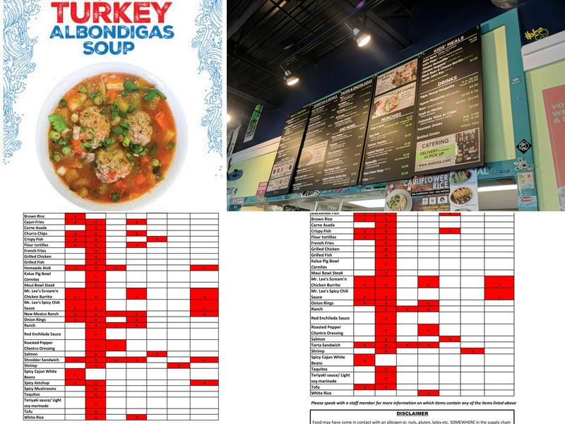 Wahoo's Fish Taco Menu