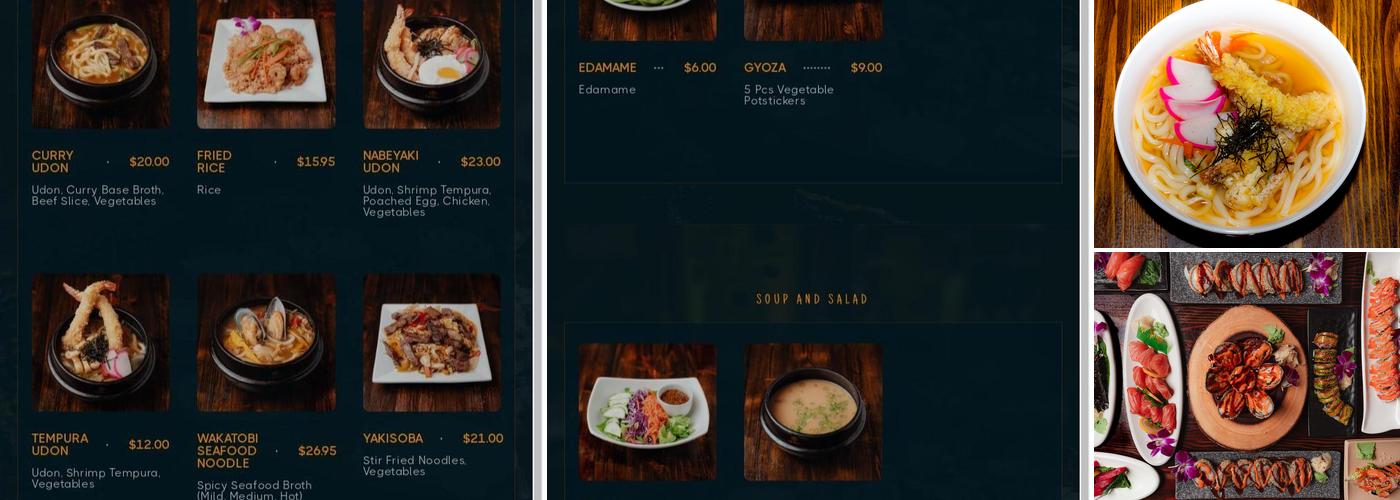 Wakatobi Japanese Grill Hibachi and Sushi Menu