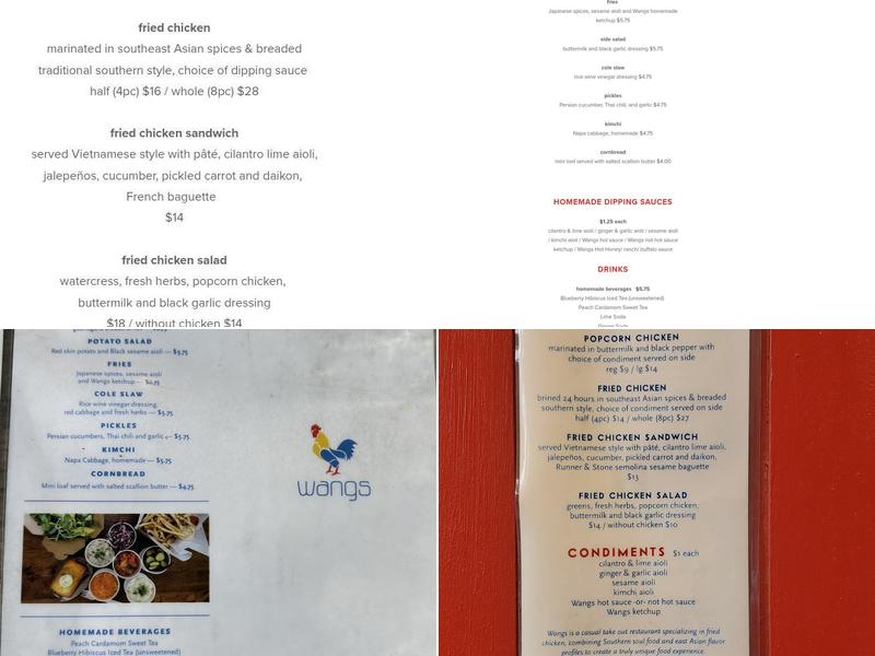 Wangs Menu