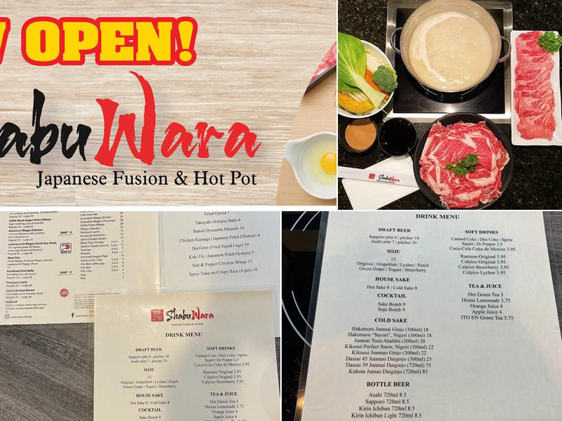 SHABU WARA Japanese Premium Hot Pot Menu