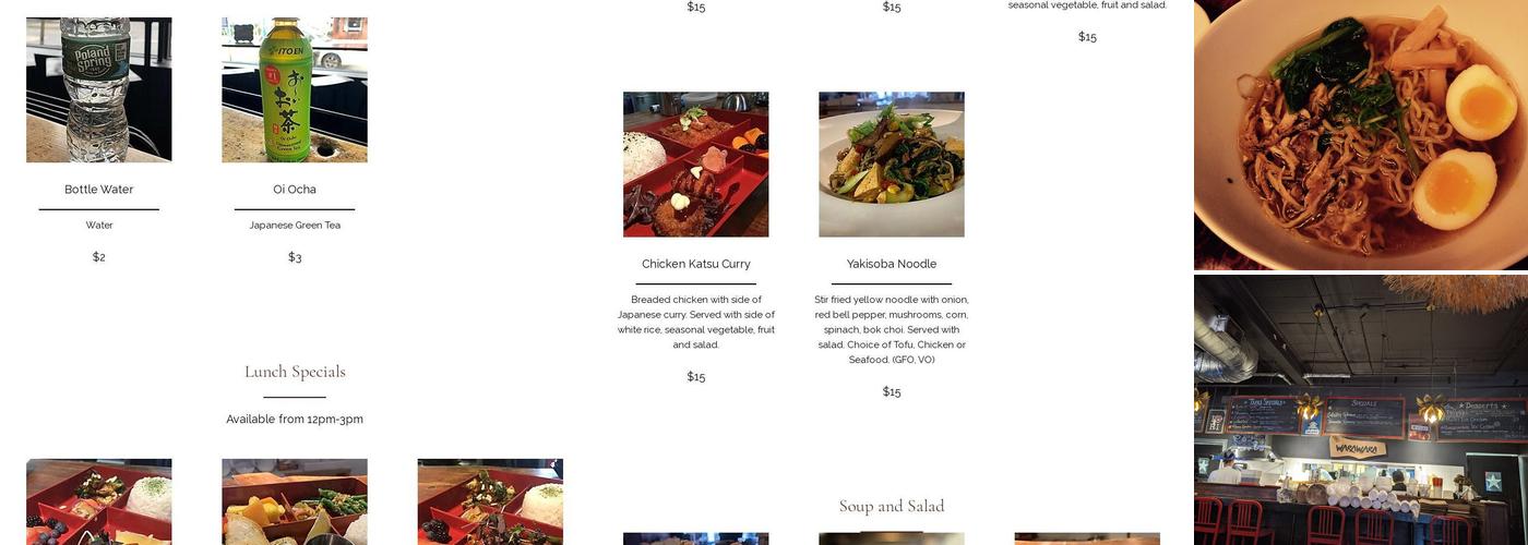 Wara Wara Restaurant Menu