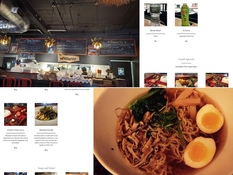 Wara Wara Restaurant Menu